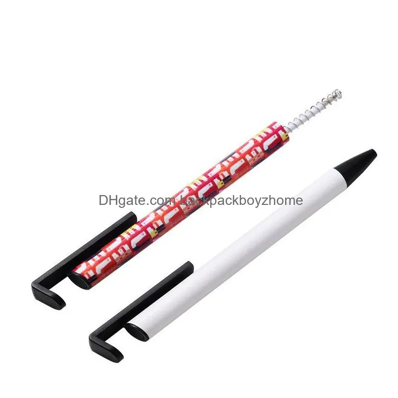 sublimation blank ballpoint pen black ink aluminum diy customized ballpoint pens school office stationery supplies