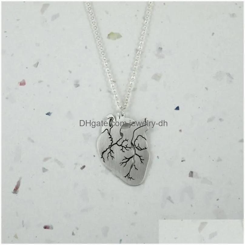 pendant necklaces anatomical heart gold necklace cardiology biology shippendant necklacespendant