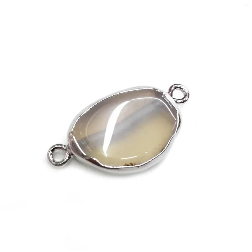 pendant necklaces natural agates pendants charms connector for jewelry making diy accessories fit size 32x18mm