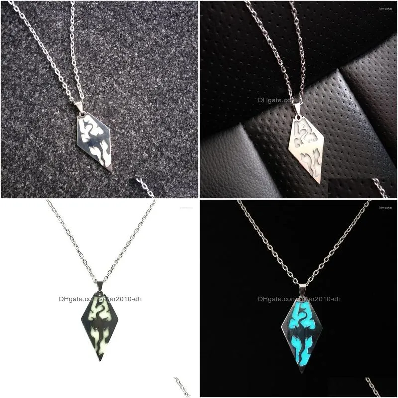 pendant necklaces complex luminous necklace retro punk dragon zinc alloy male and female wholesale