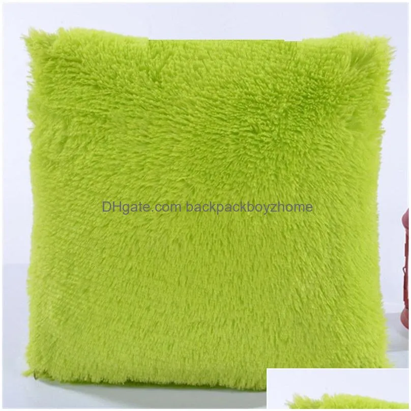 plush pillow case soft plush fur pillowcase waist throw cushion cover 43x43cm home office car cushion cover case