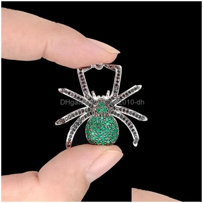 pendant necklaces pcs 30x34mm high quality brass cubic zirconia spider charms connectors insects diypendant