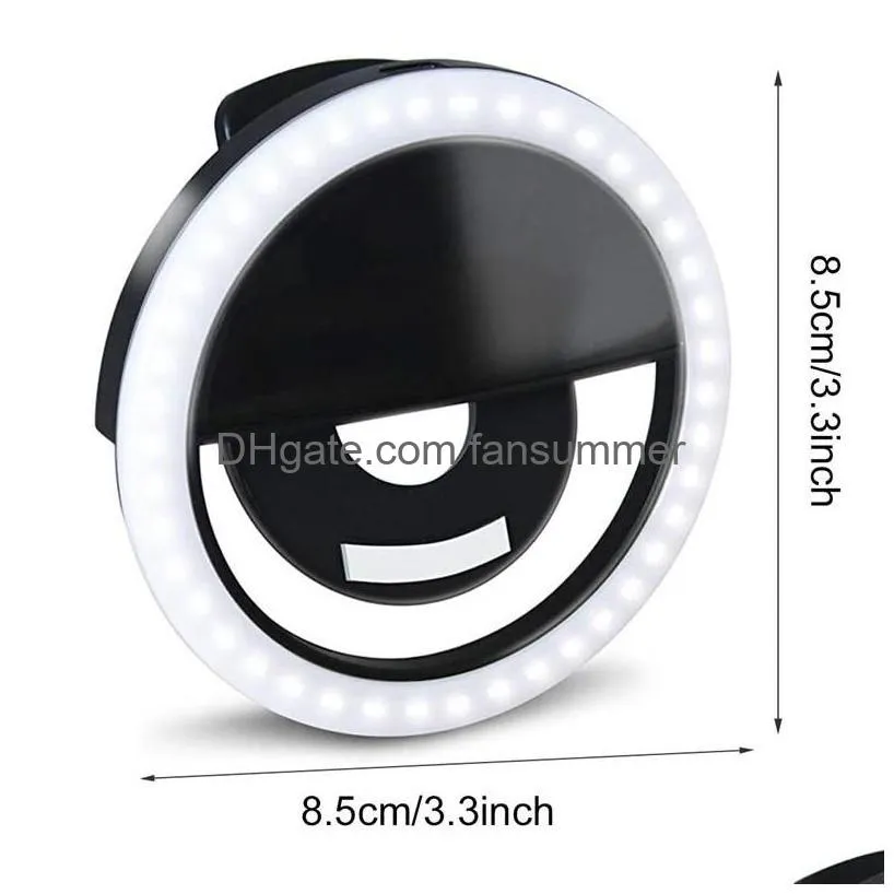 rk12 rechargeable selfie ring light with led camera photography flash light up selfie luminous ring with usb cable universal for all