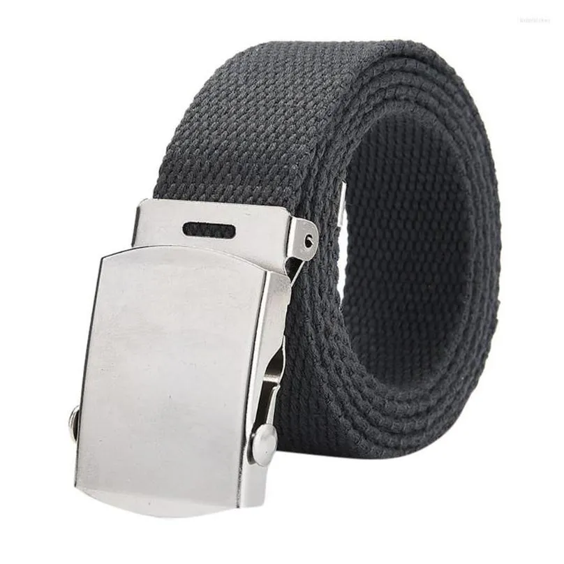 belts canvas belt men top quality genuine luxury leather for strap metal automatic outdoor training buckle