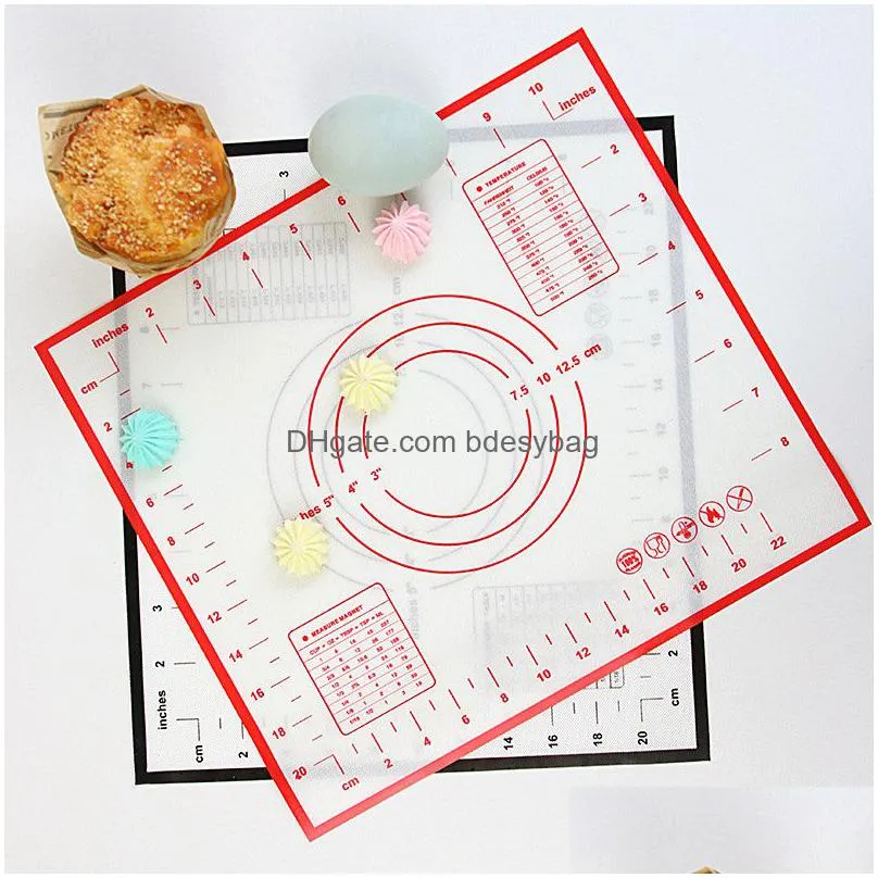 large size silicone pastry boards kneading pad nonstick surface rolling dough mat with scale kitchen cooking pastry sheet oven liner