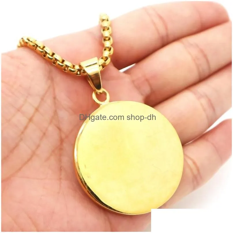 pendant necklaces unisex 316l stainless steel cool goldcolor  clean stone chain