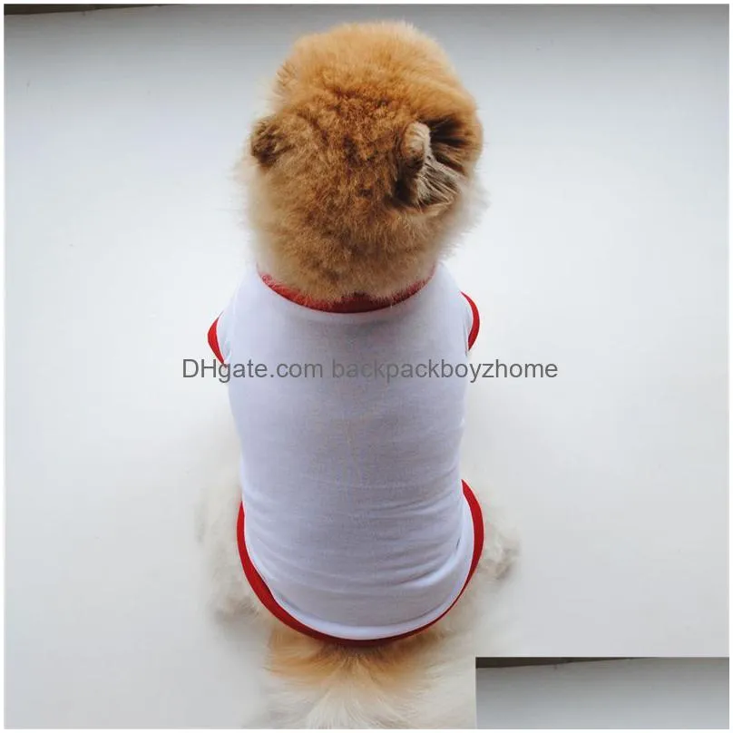 blank sublimation pet shirt cotton white blank puppy shirts xsl dogs summer tshirt vest dog apparel