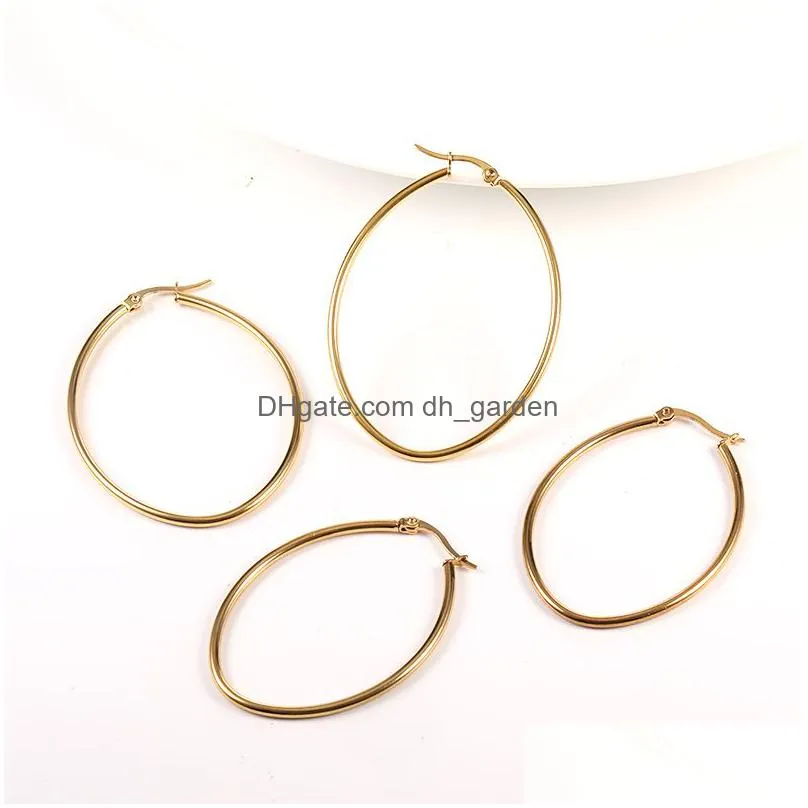 2070mm stainless steel big hoop earrings for women statement star oval heart creole loop earring gift jewelry