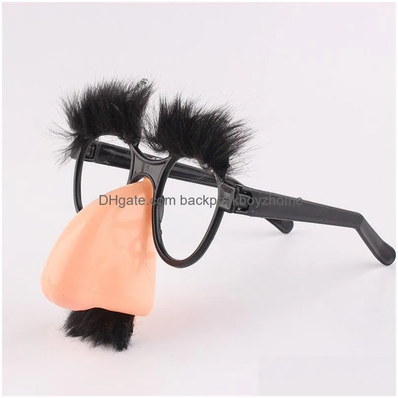 halloween big nose funny glasses big nose hair eyebrow props halloween mustache cosply props party trick props