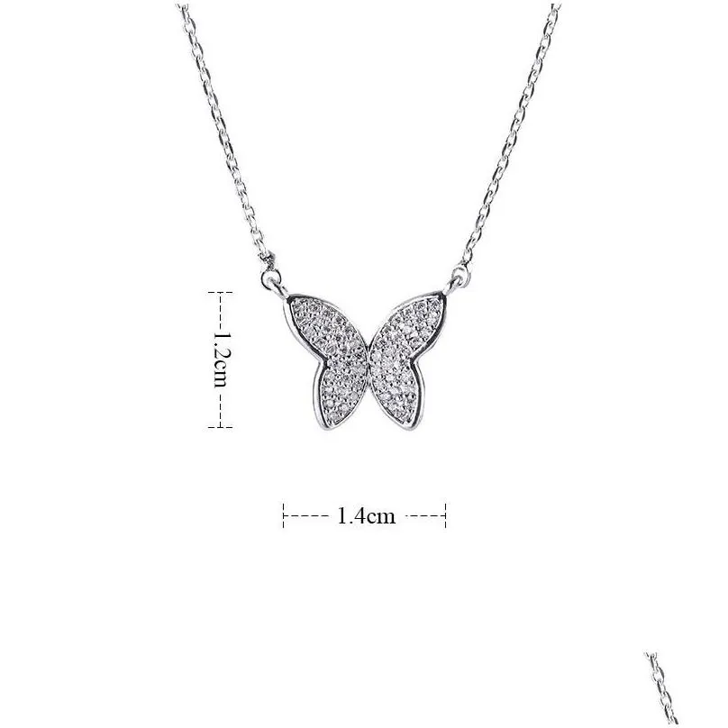 pendant necklaces yanmei butterfly for women cubic zirconia cute insect fashion vintage necklace jewelry ymd1280