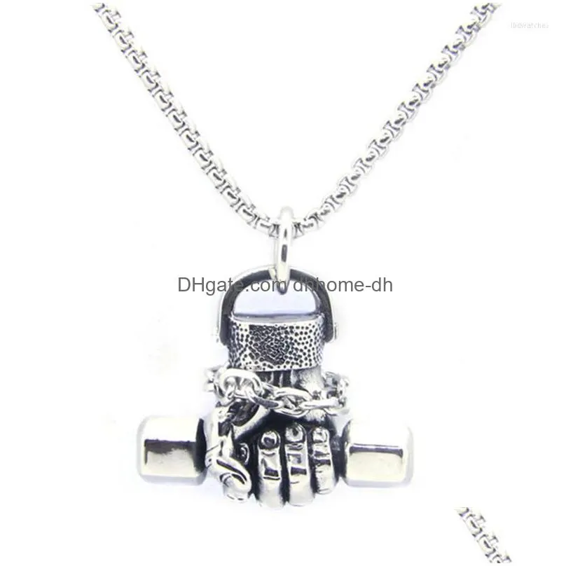 pendant necklaces 1pc est men boys fitness 316l stainless steel jewelry fashion band party selling