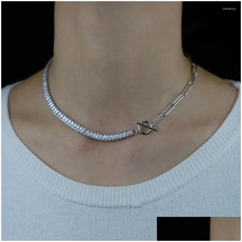 pendant necklaces thick chain toggle clasp choker mixed linked tennis for women minimalist necklace jewelry