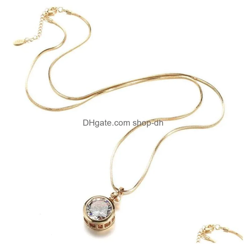 pendant necklaces big crystal necklace for women 2022 fashion jewelry accessories gold silver color perfume bottle long giftpendant