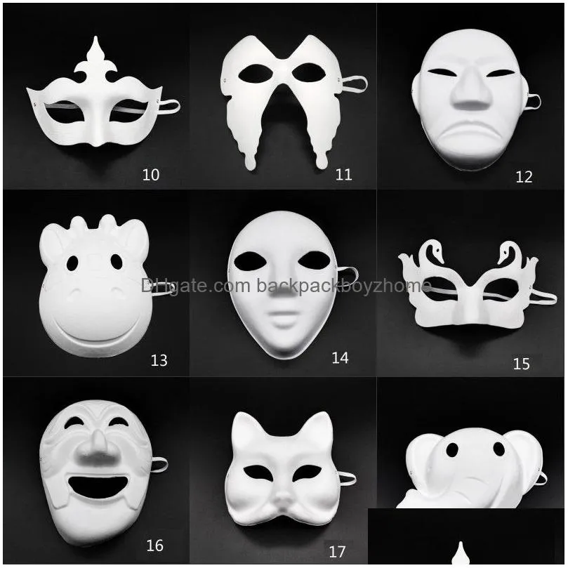 paper diy party mask white painting halloween chirstmas party mask children diy creative masks kindergarten painting mask