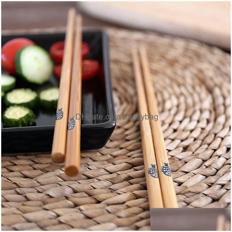 5 pairs natural bamboo chopsticks japanese style reusable chop sticks family pointy personality chopsticks