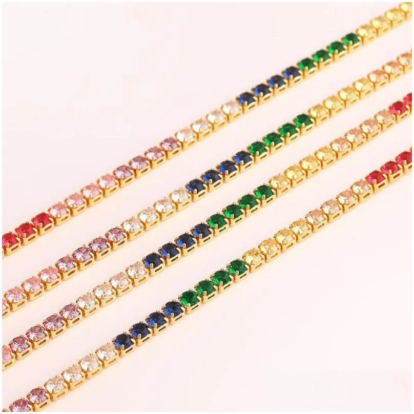 pendant necklaces arrived iced out bling 5a cubic zirconia ranbow cz tennis choker necklace for lovely girl women fashion wedding