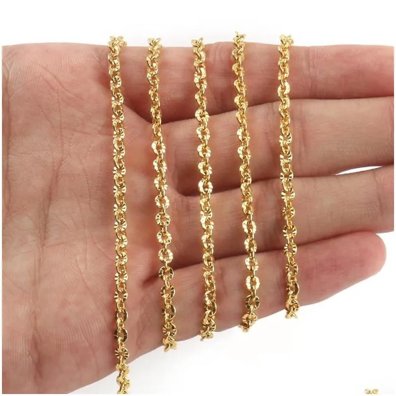 gold wire wrapped rosary chain rectangle round star stainless steel anklet chains for bracelets necklaces making diy jewelry