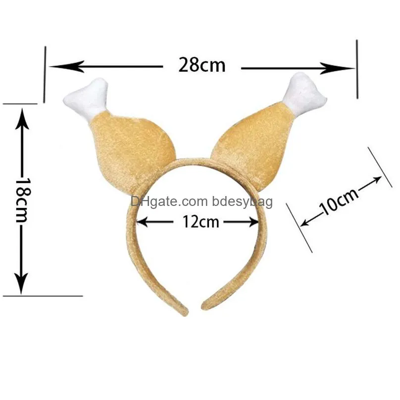 thanksgiving turkey leg headband drumstick hat hairband for christmas halloween new year bbq costume dress up party