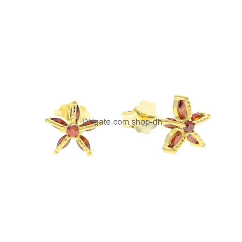 gold plated vermeil 925 sterling silver under the sea stud set delicate multi piercing cute ocean animal cz jewelry earring