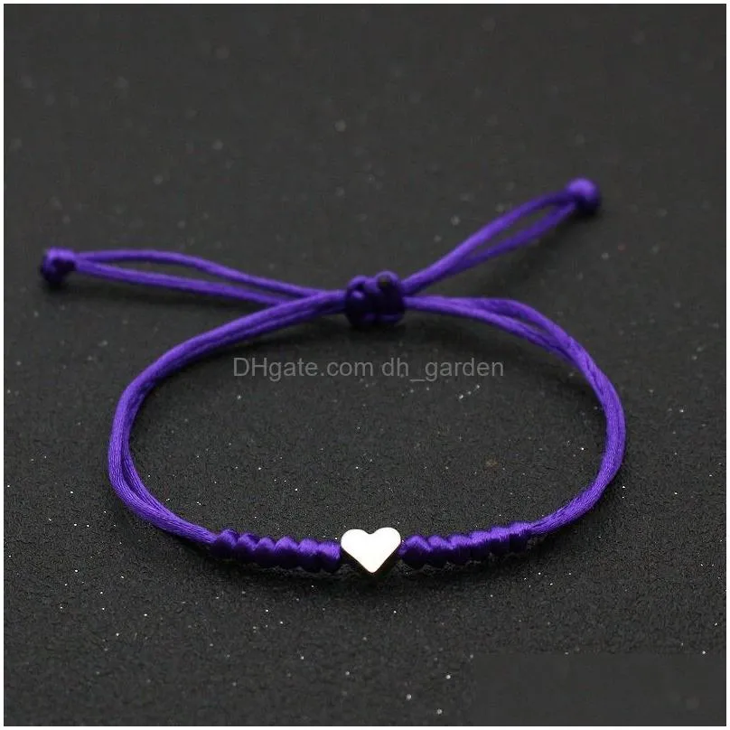 gold silver love heart bracelet couple wish lucky red string braided adjustable charm bracelets for women men jewelry