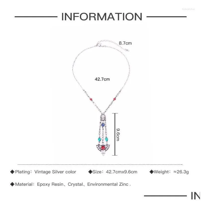 pendant necklaces resin crystal exquisite tassel necklace for women long adjustable tibetan jewelry bohemia handmade