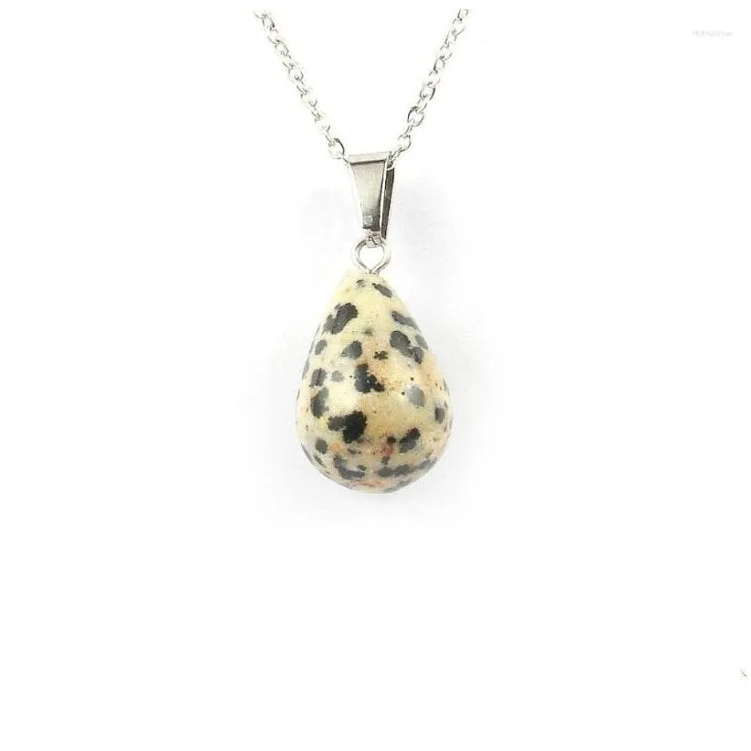 pendant necklaces wholesale natural stone necklace round agat quality stainless steel