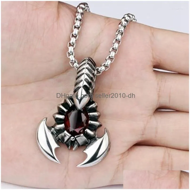 pendant necklaces ruby scorpion alloy men necklace vintage insect shape mens pendants jewelry accessories