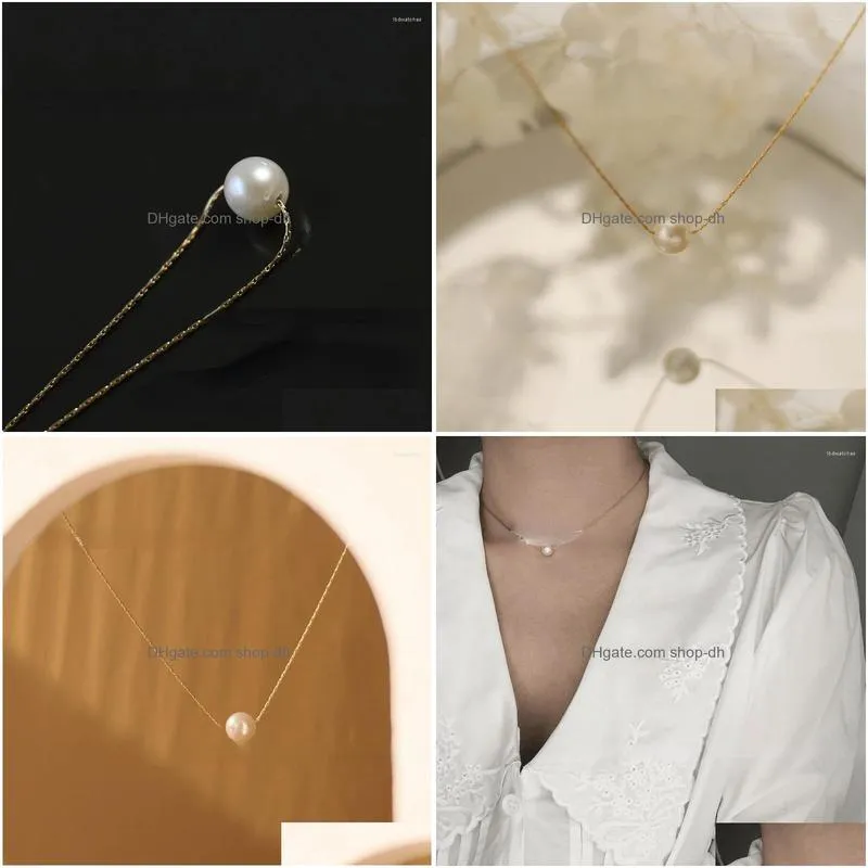 pendant necklaces stainless steel a pearl pendants design chain short gold color on the neck for necklace women aesthetic jewellery