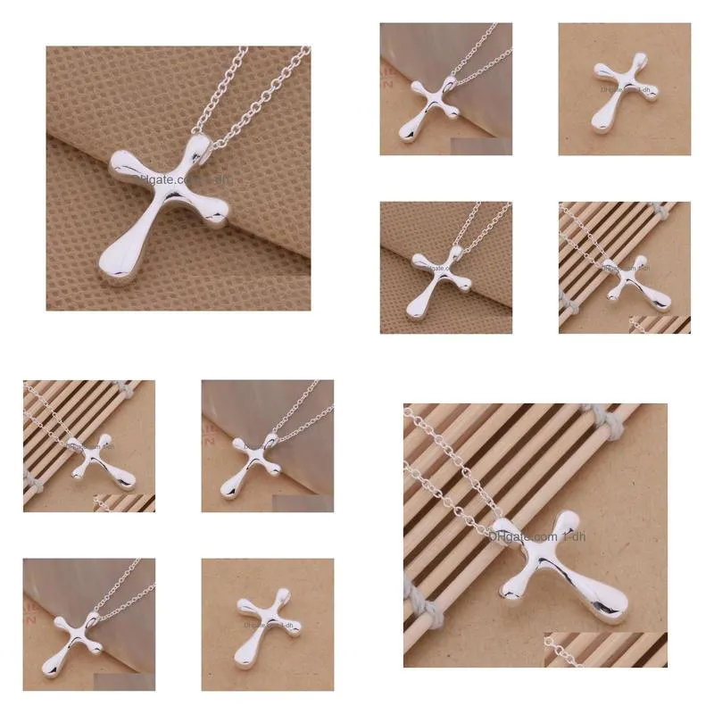 pendant necklaces for women charm silver color fashion colorfashion jewelry rounded cross /bakajrra arhajioapendant