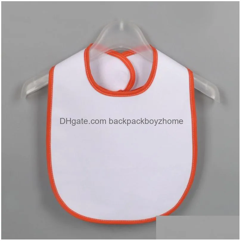 sublimation blank baby bib diy heat transfer toddler burp cloths polyester white baby feeder bibs