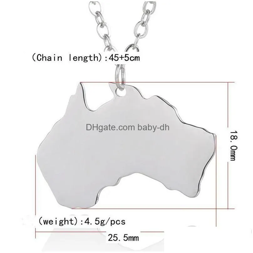 pendant necklaces elfin 2023 trendy stainless steel australia map necklace high quality women jewellery giftpendant