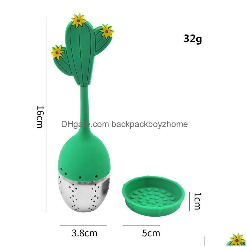 food grade tea tools for loose tea reusable silicone handle stainless steel strainer drip tray included teas filter