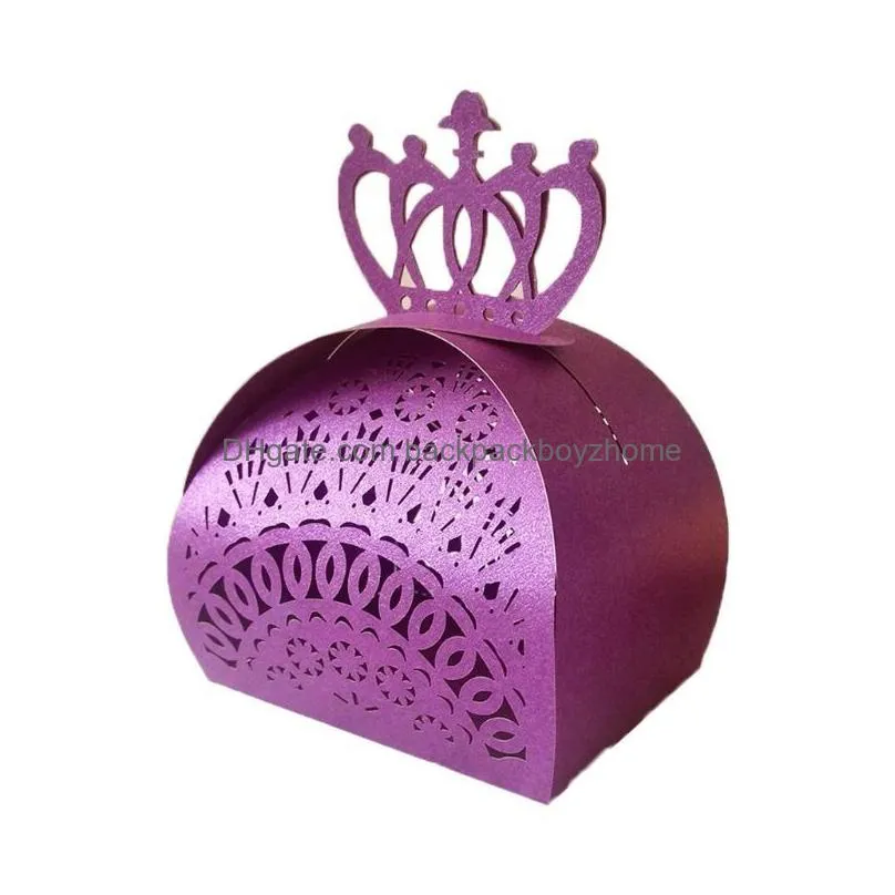 hollow out wedding candy box crown laser cut hollow chocolate candy boxes baby shower wedding favors boxes