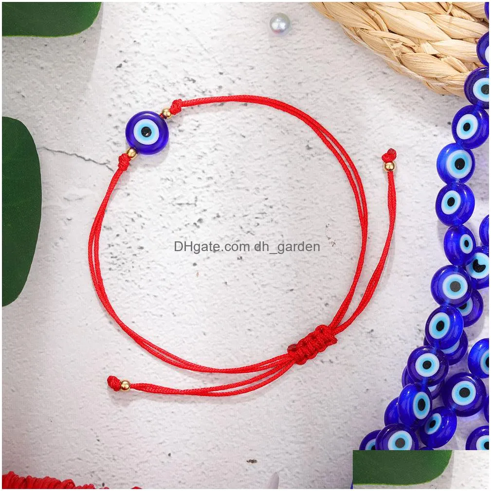 handmade red string evil turkish eye bracelet for women men chain adjustable braided rope bracelets friendship jewelry gift