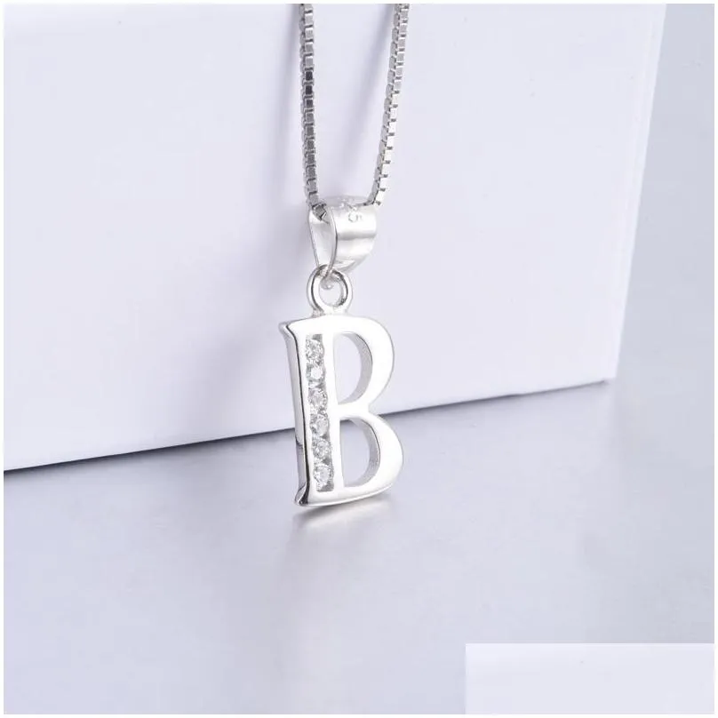 pendant necklaces initial e necklace sterling silver with cubic zirconial 26 letter alphabet jewelry for women teen girlpendant