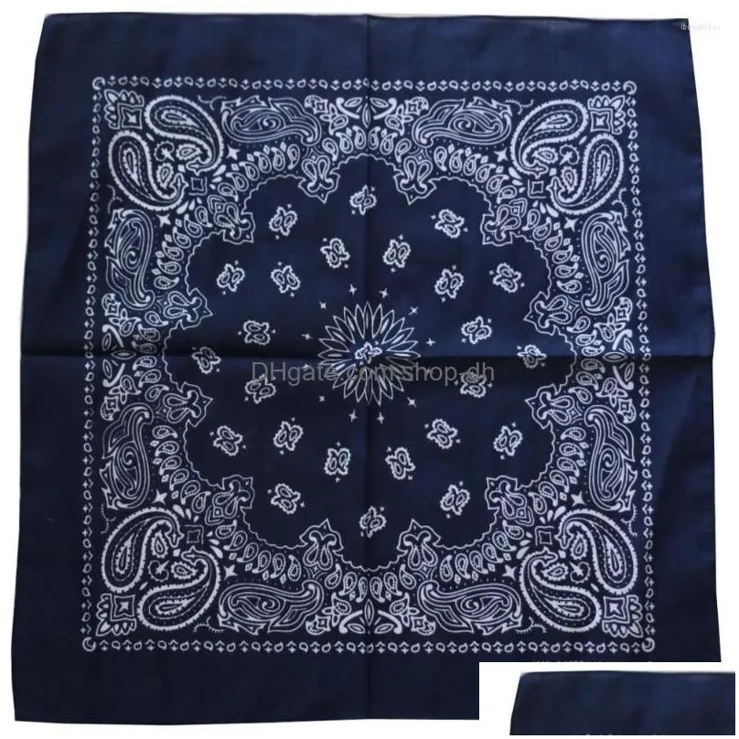 scarves 2022 bandana kerchief hip hop cotton square scarf 55cm double paisley headband neck sports wrap wholesale