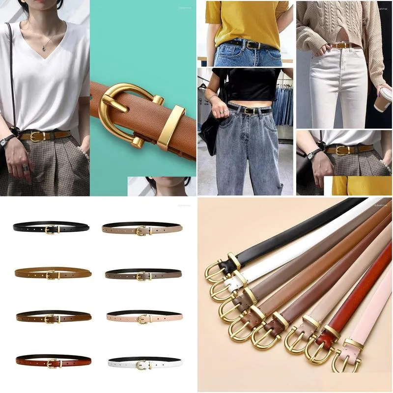 belts 2layer leather pin buckle belt womens luxury design vintage dress jeans decorative girdle gothic fashion casual waistband