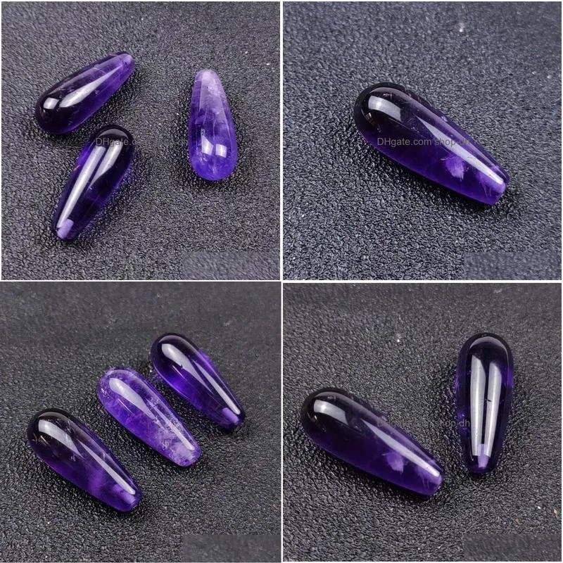 pendant necklaces wholesale 10 pcs natural amethysts stone tear drop for gift fashion jewelrypendant