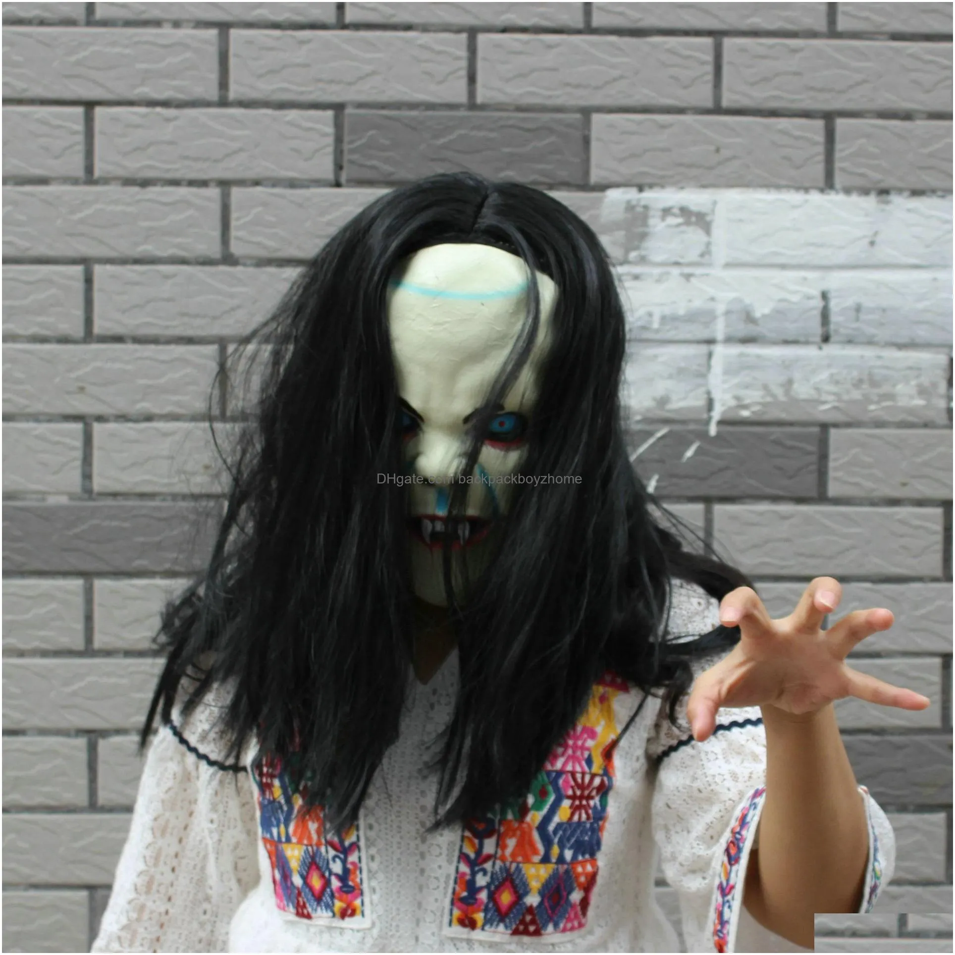 sadako mask halloween devil masks cosplay costume scary terror mask halloween vendetta sadako pullover scary zombie party bride masks