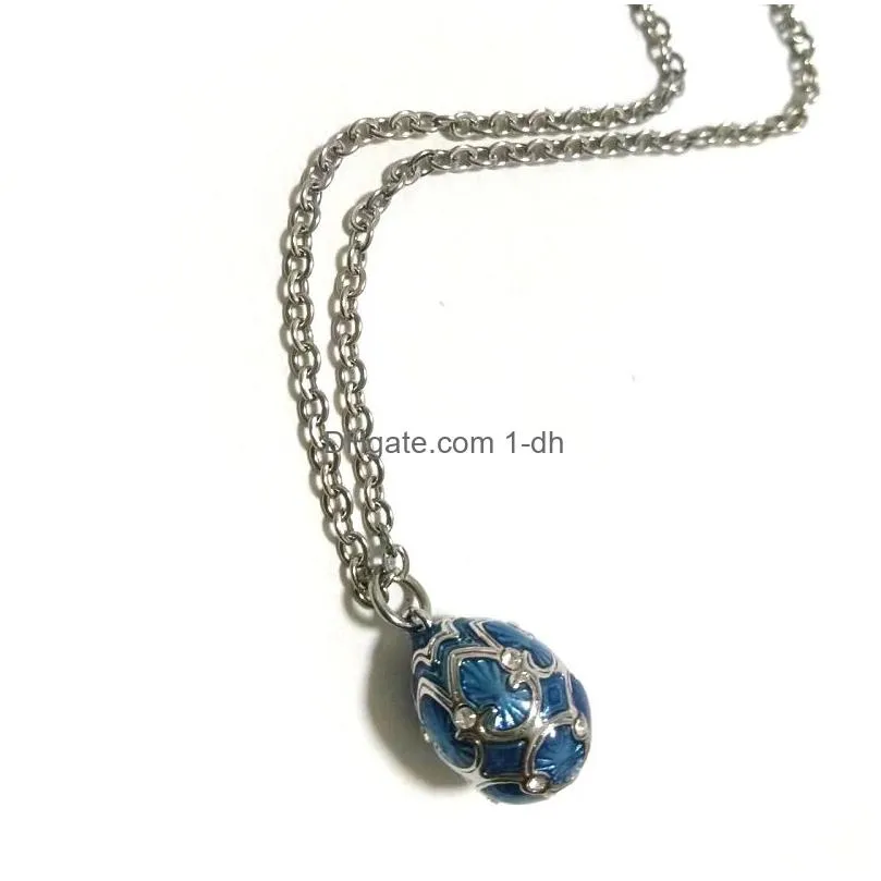 pendant necklaces selling enamel easter and christmas egg gift necklace