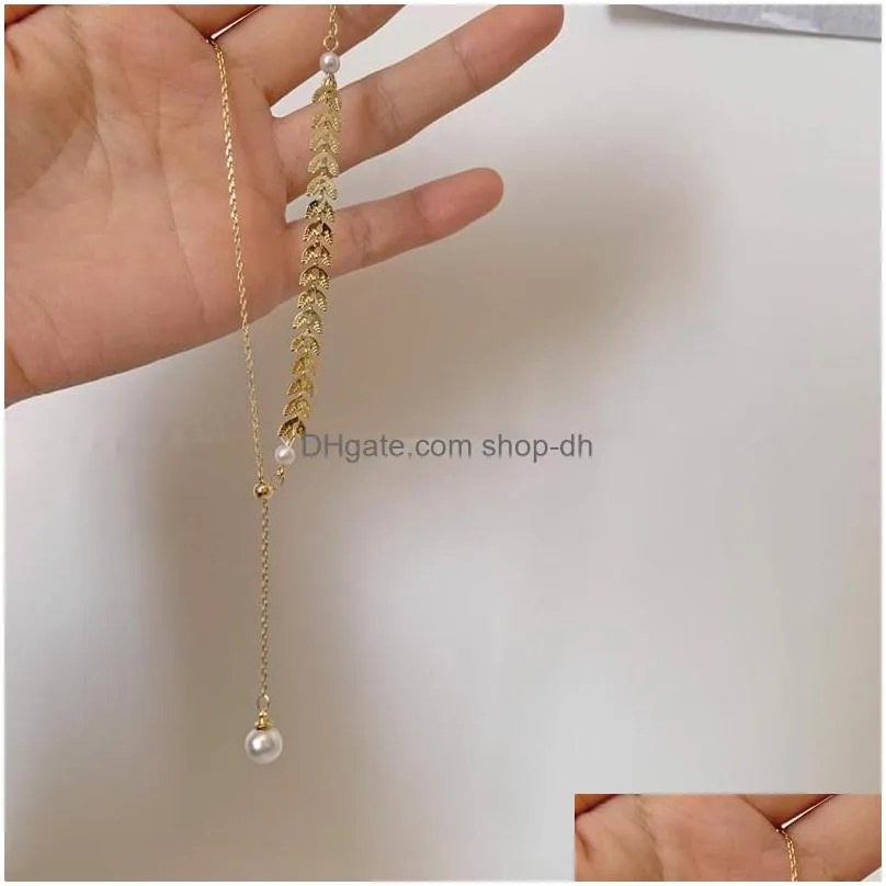 korean fashion pearl necklace women gold collar chain dainty cute yang z pendant choker statement ltaly jewelry naszyjniki 2021