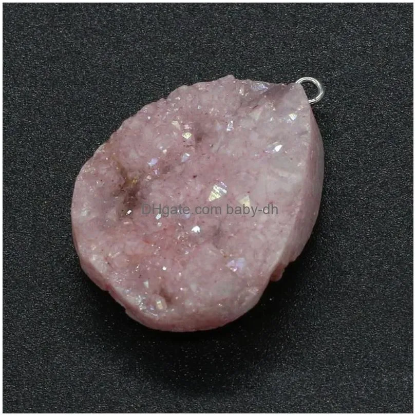 pendant necklaces yachu natural stone druzy agates irregular for jewelry making diy necklace earring accessories charms gift
