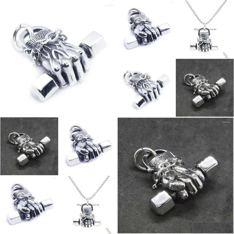 pendant necklaces 1pc est men boys fitness 316l stainless steel jewelry fashion band party selling