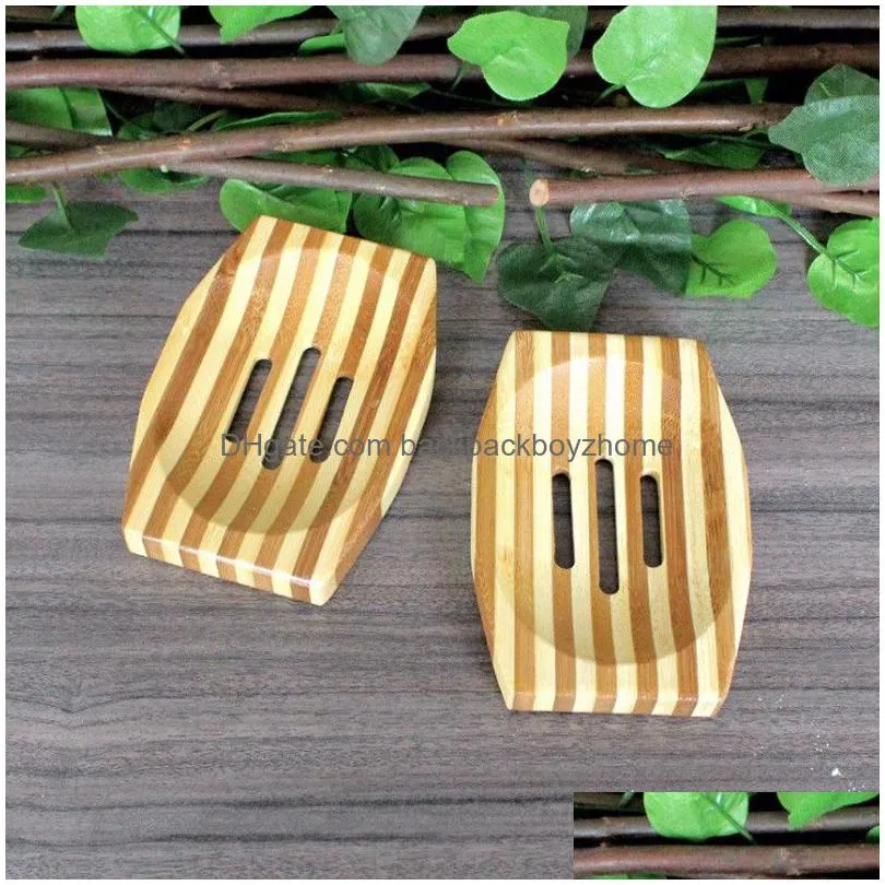 bamboo wooden soap dish bath shower soap rack plate box container natural bamboo wooden soap tray
