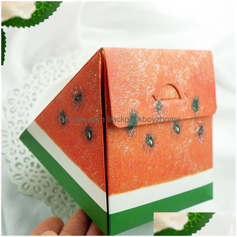 party favors summer wedding watermelon shaped paper candy case biscuits candy storage cases