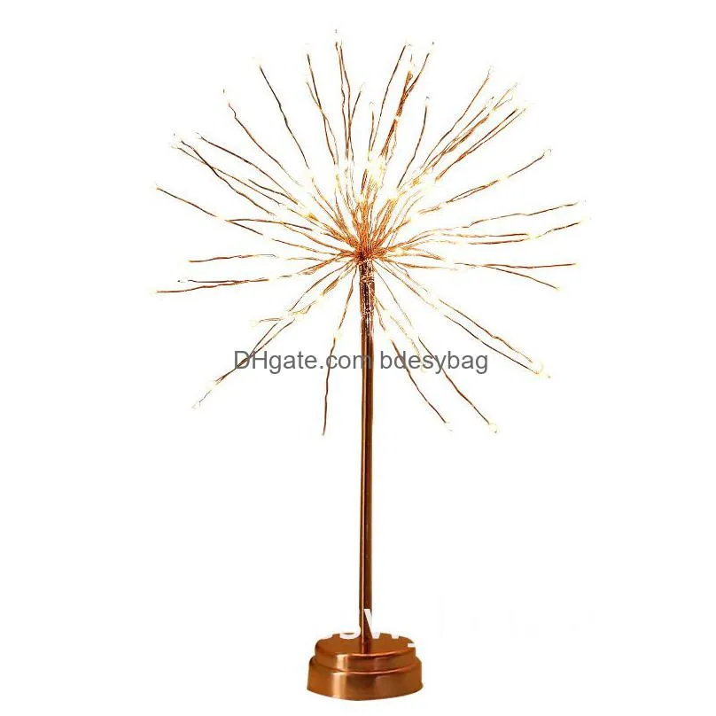 remote control feather table lamp usb/aa battery power diy warm light tree feather lampshade wedding party home bedroom decor