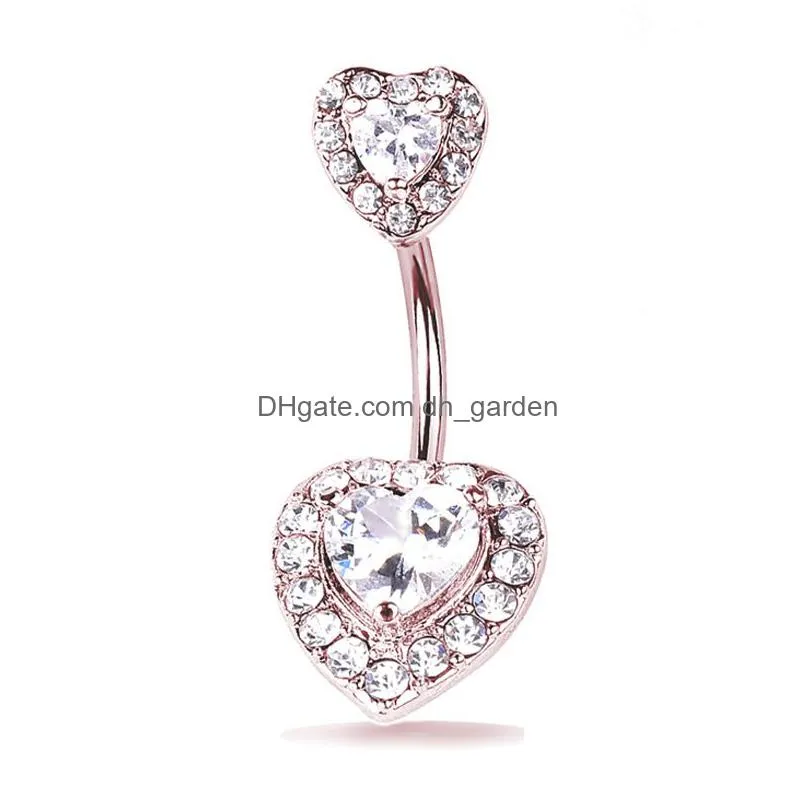 navel ring tragus barbell body piercing jewelry wholesale stainless steel heart belly rings for women girls