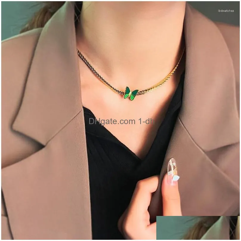 pendant necklaces vintage necklace for women butterfly pendants choker korean fashion items with