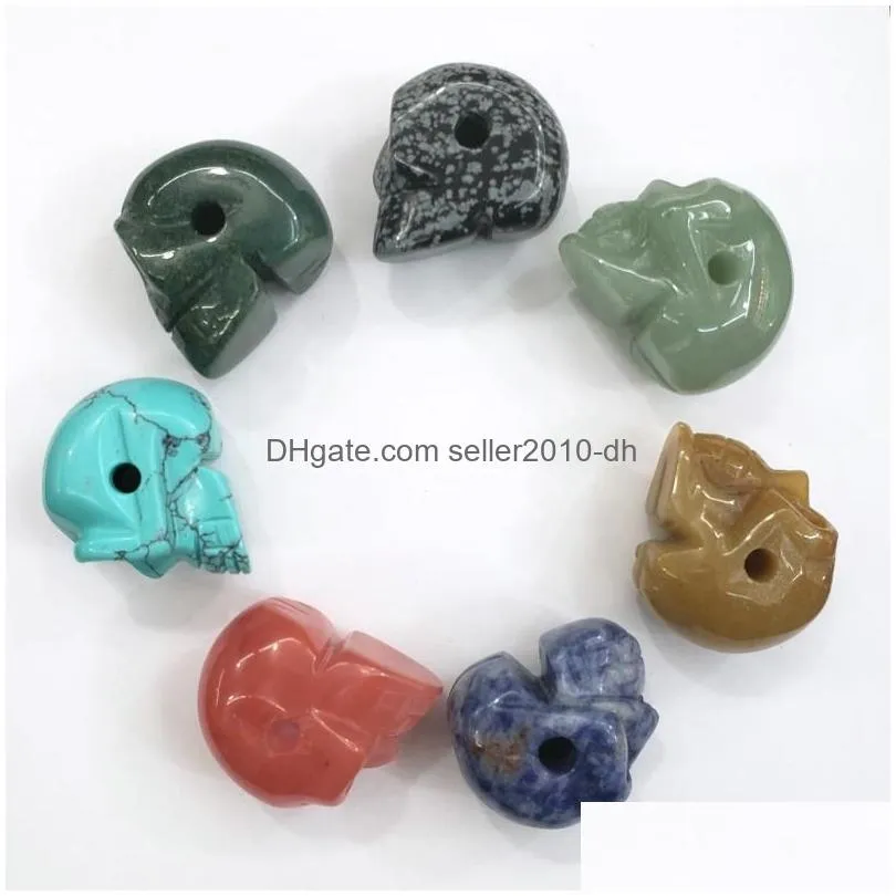 pendant necklaces fashion top quality assorted natural stone carved charms pendants fit necklace jewelry making 6pcs/lot wholesale