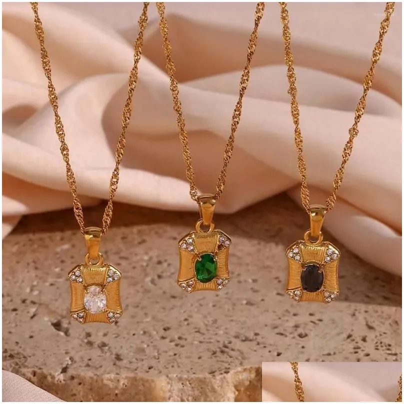 pendant necklaces american style crystal stainless steel necklace jewelry for girls